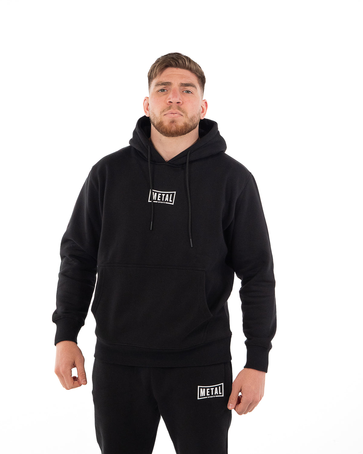 BLACK HOODED SWEATSHIRT