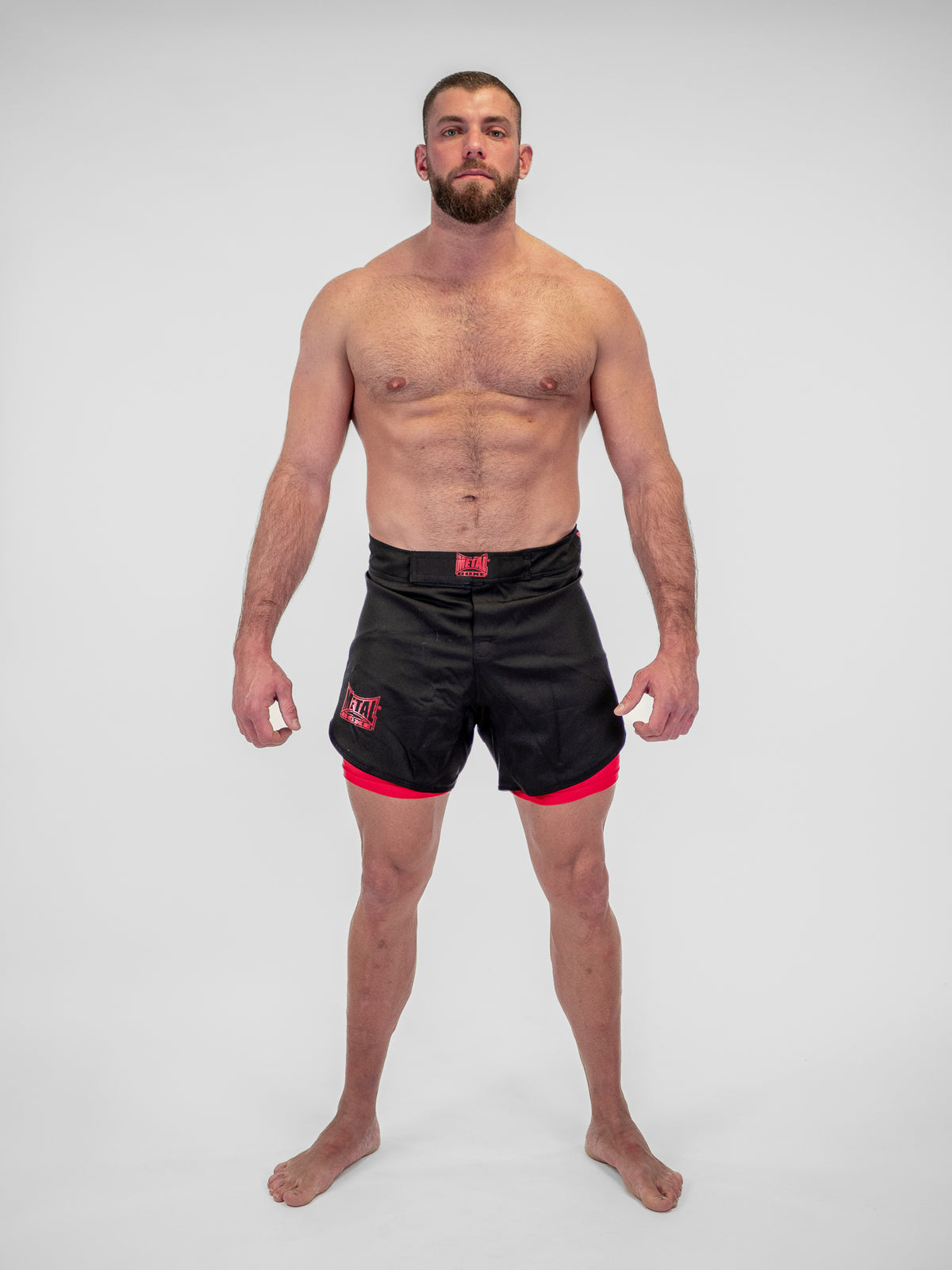 DUAL MMA SHORTS BLACK RED