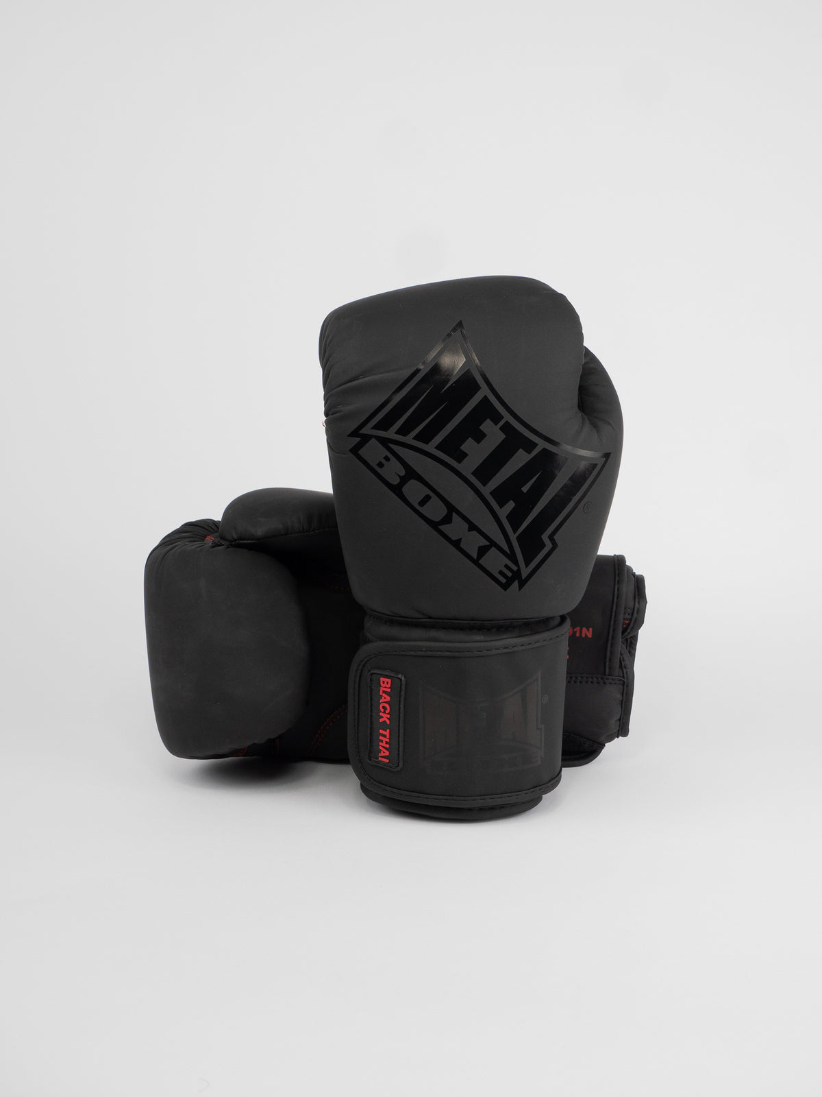 BLACK THAI BOXING GLOVES