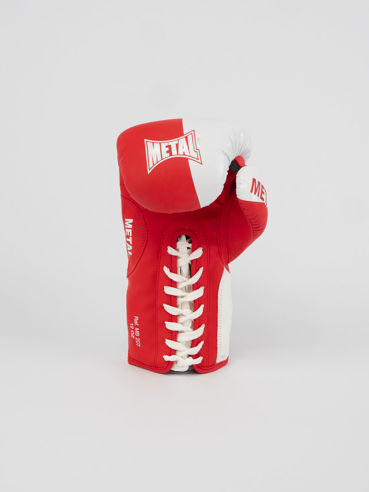 RED LACE-UP COMPETITION BOXING GLOVES
