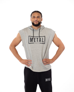 HOODIE SANS MANCHE GRIS CHINE