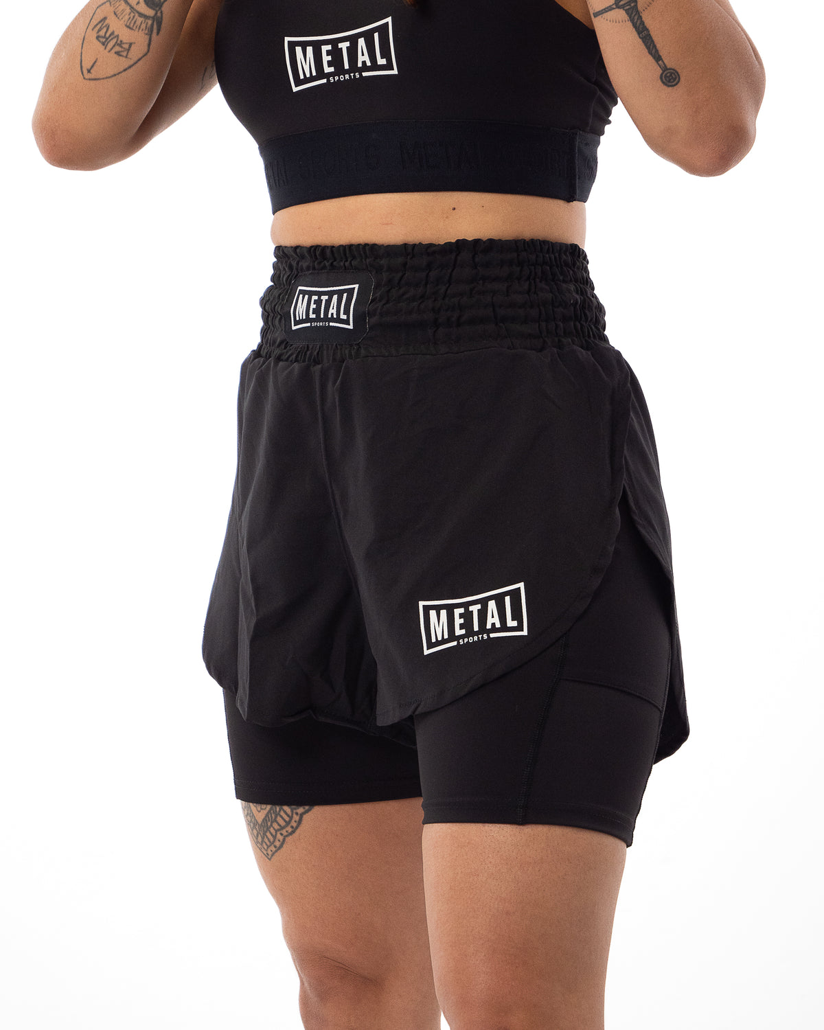 WOMEN'S 2-IN-1 SHORTS BLACK