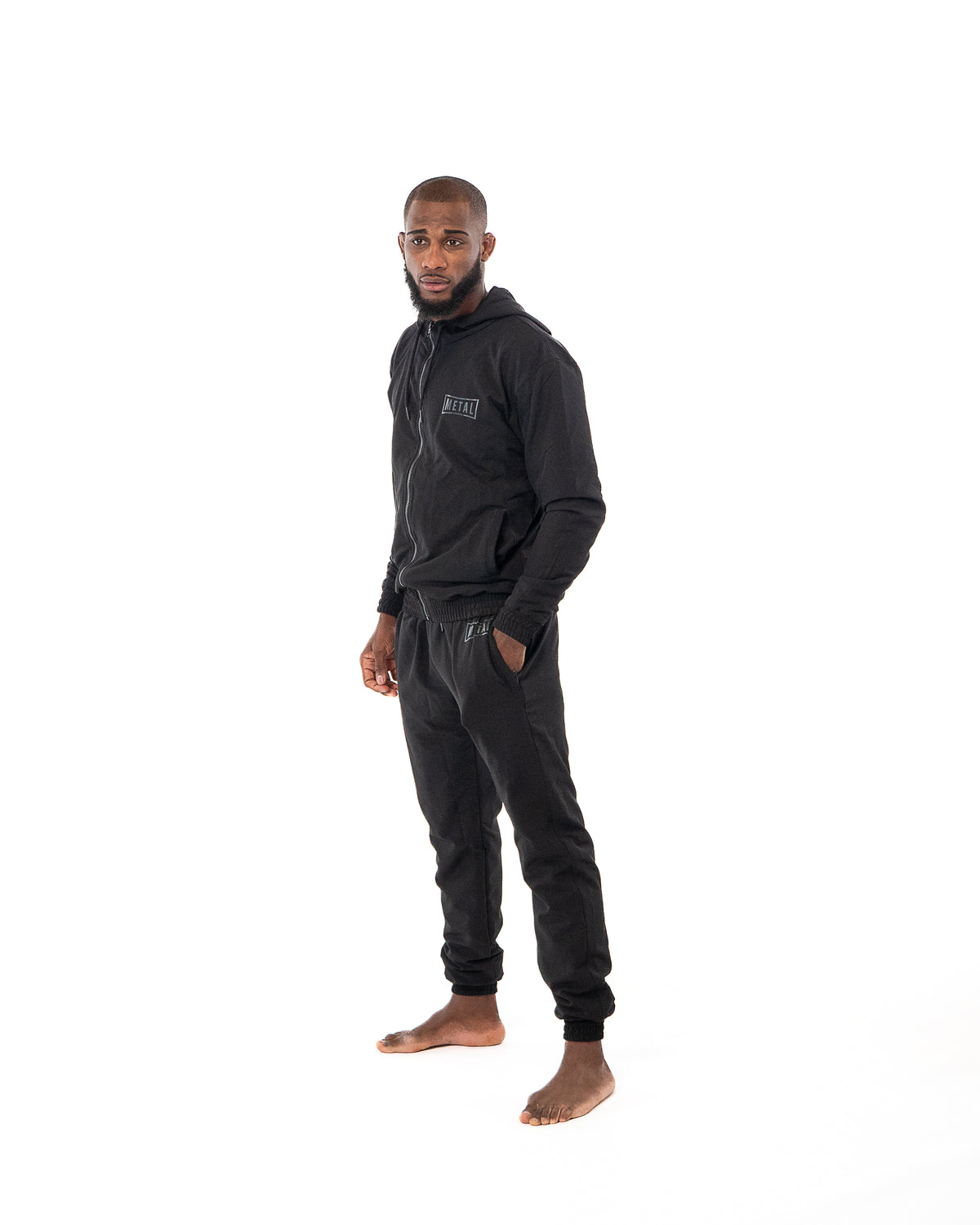 BLACK TRAINING TOP SUIT