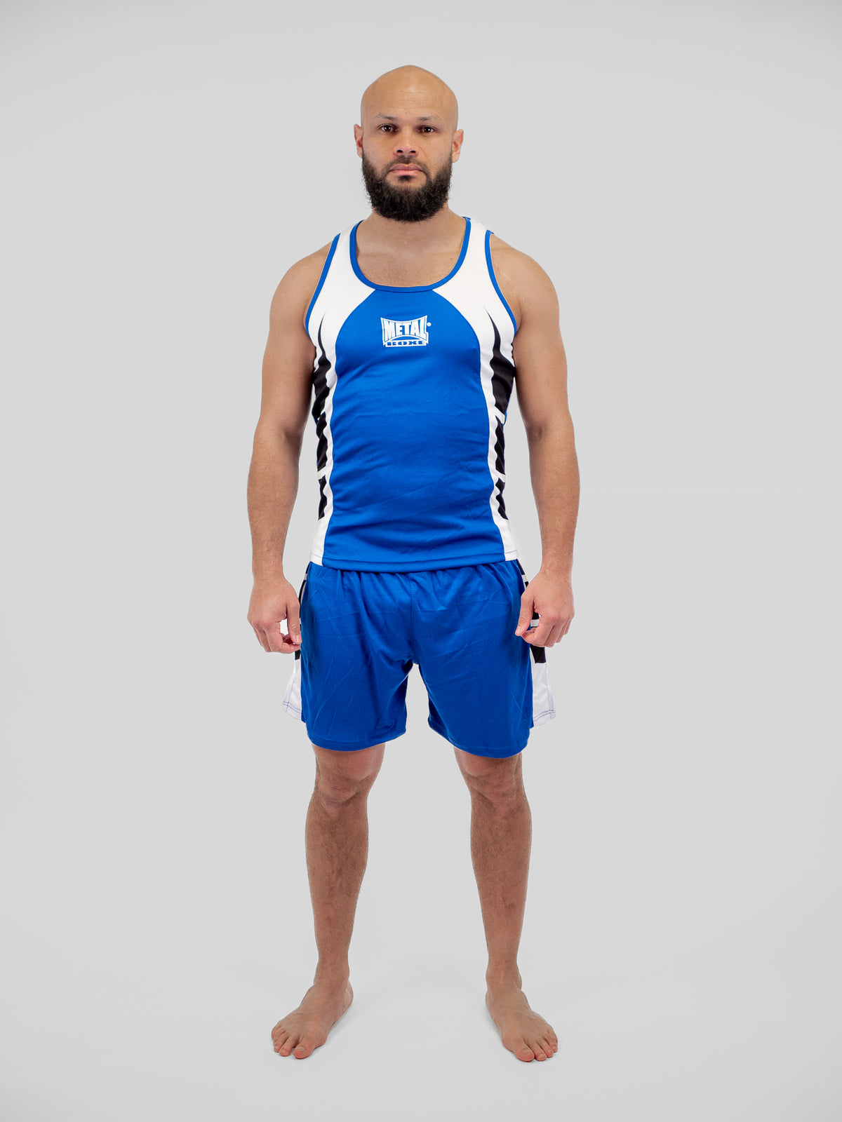 BLUE ADULT COMPETITION BOXING SHORTS + TANK TOP