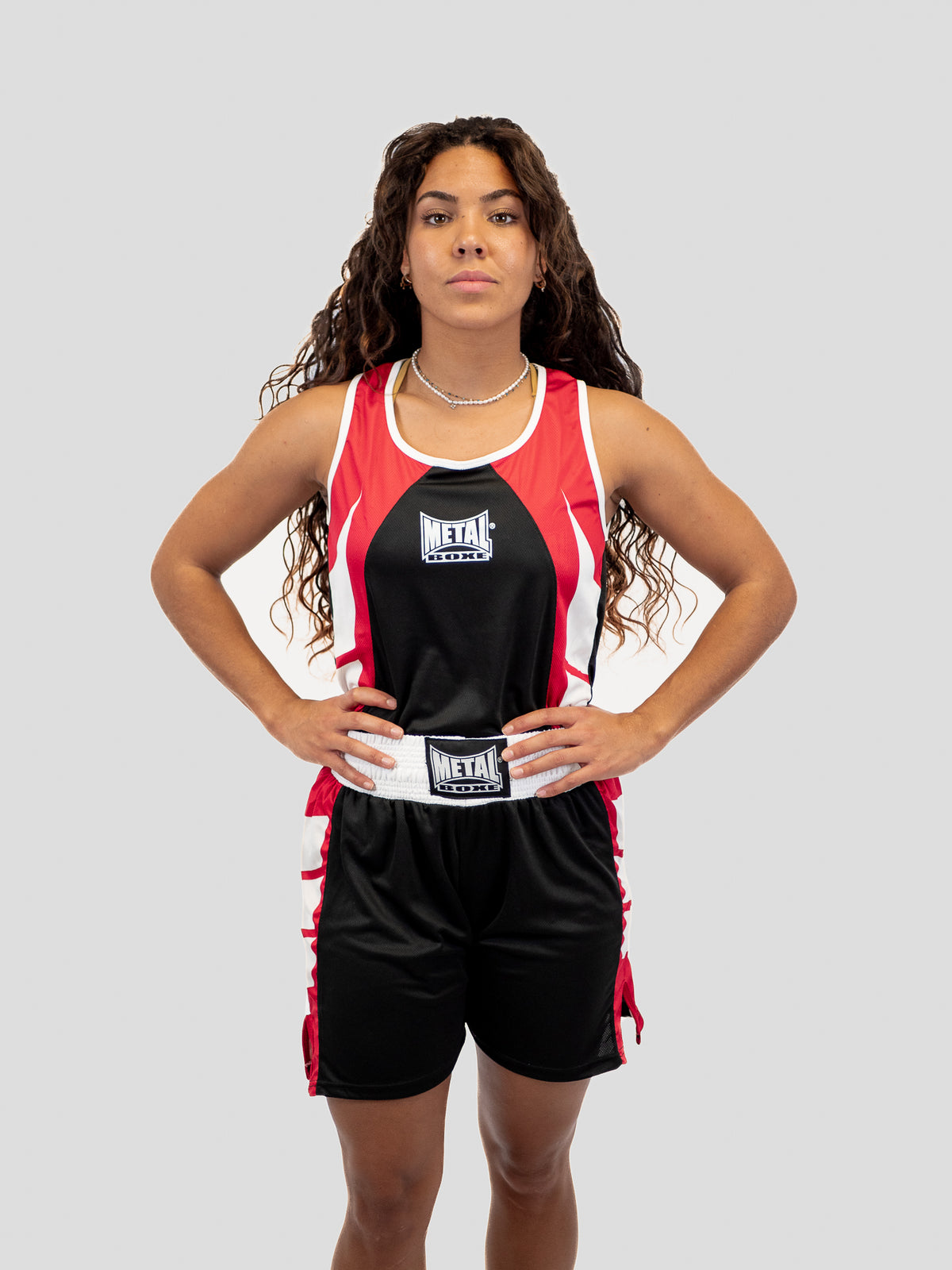 BLACK ADULT COMPETITION BOXING SHORTS + TANK TOP