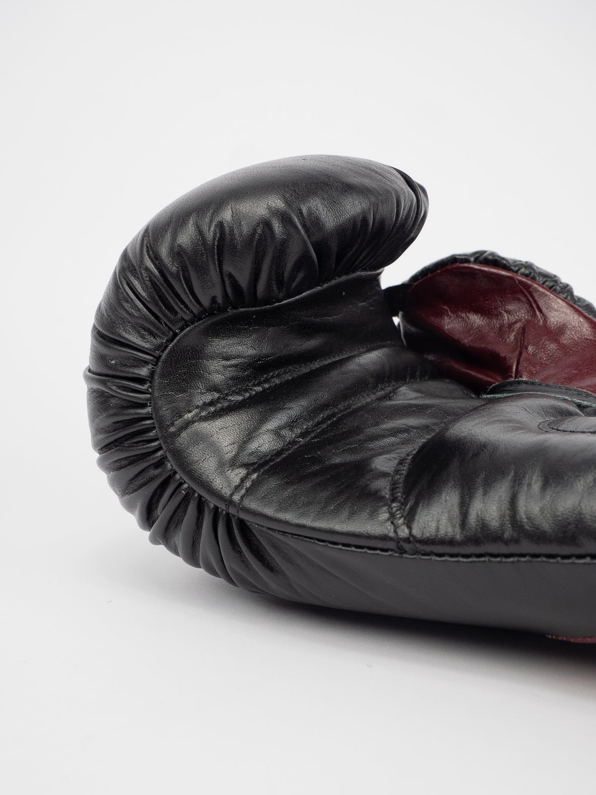 OMEGA BLACK BURGUNDY LEATHER BOXING GLOVES
