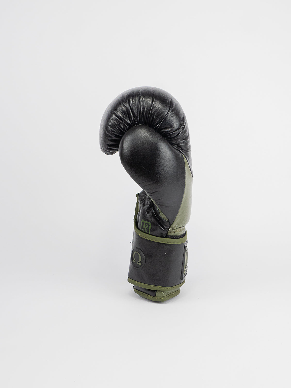 OMEGA BLACK KHAKI LEATHER BOXING GLOVES