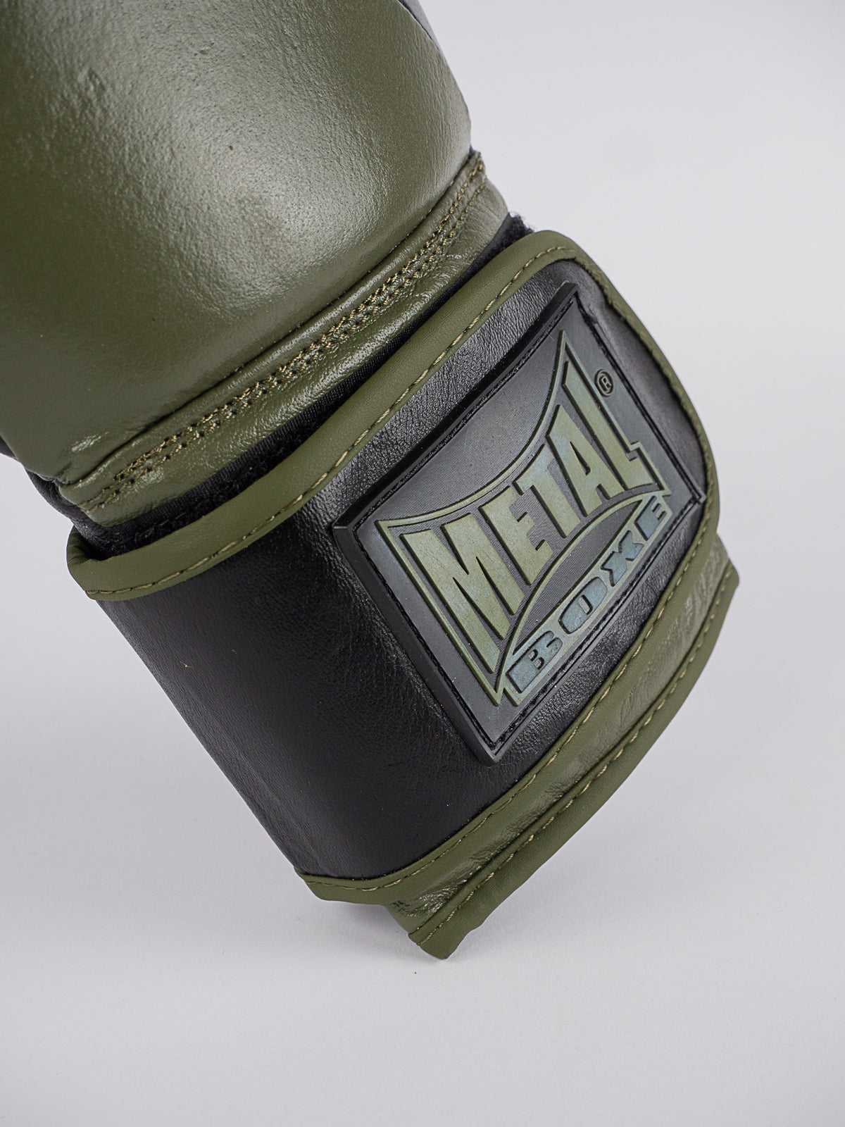 OMEGA BLACK KHAKI LEATHER BOXING GLOVES