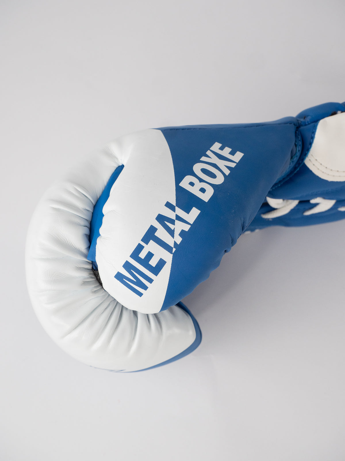 BLUE LACE-UP COMPETITION BOXING GLOVES