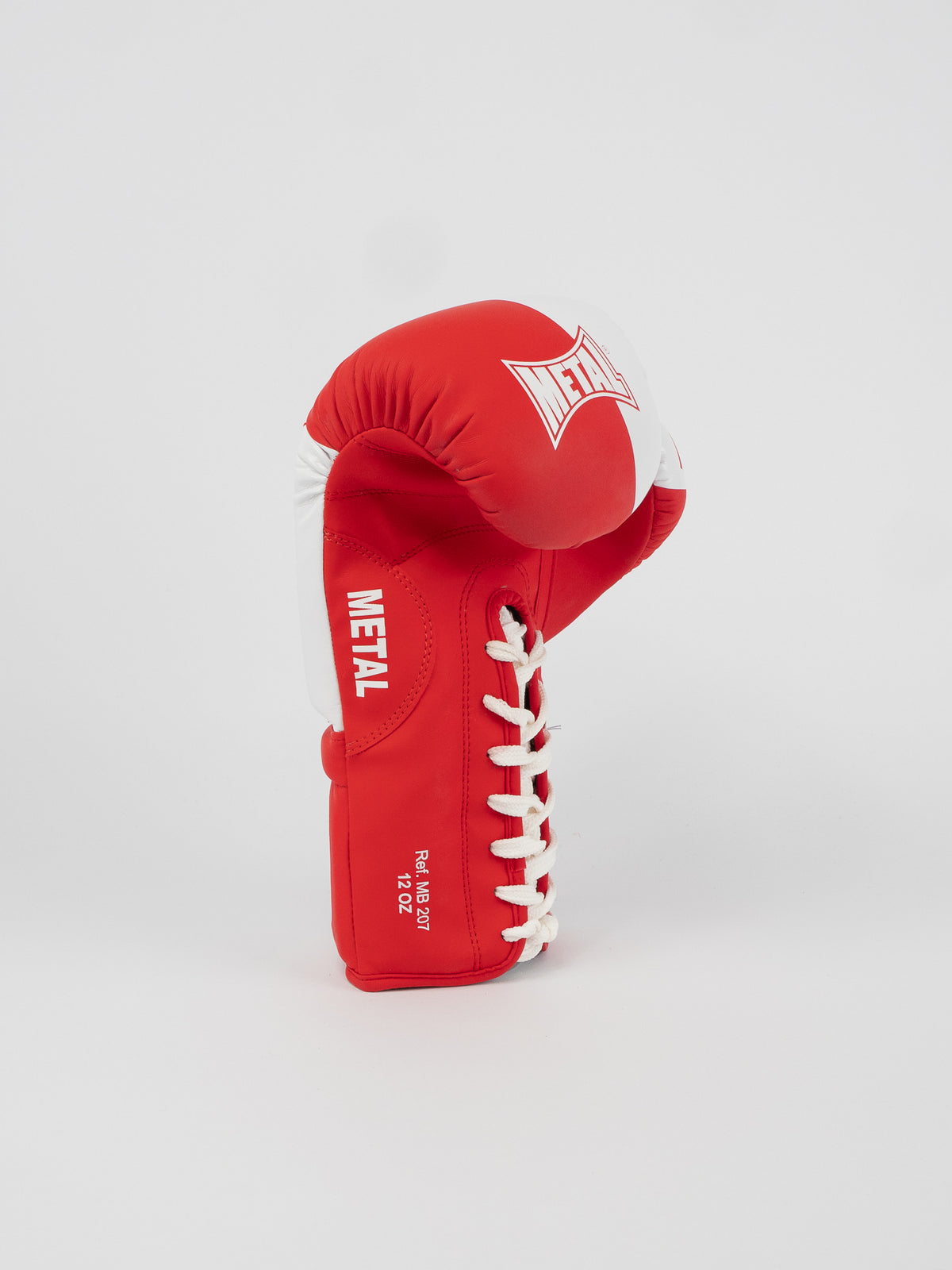 RED LACE-UP COMPETITION BOXING GLOVES
