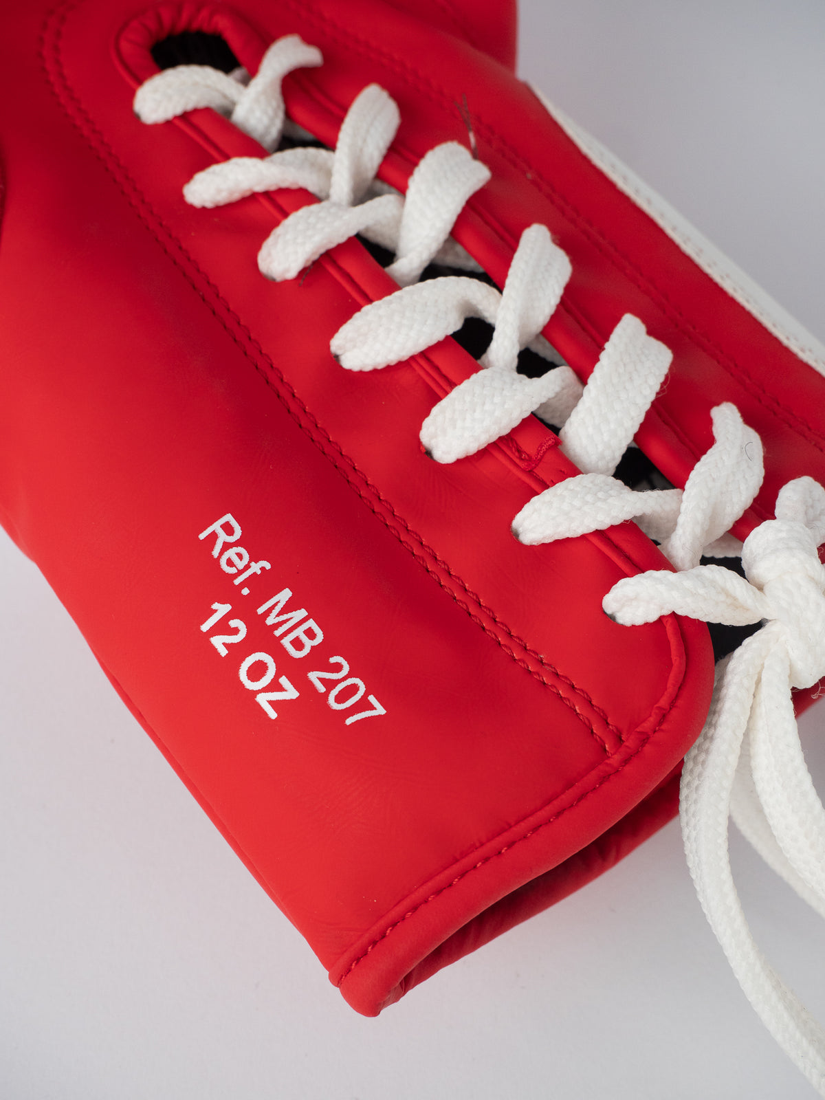 RED LACE-UP COMPETITION BOXING GLOVES