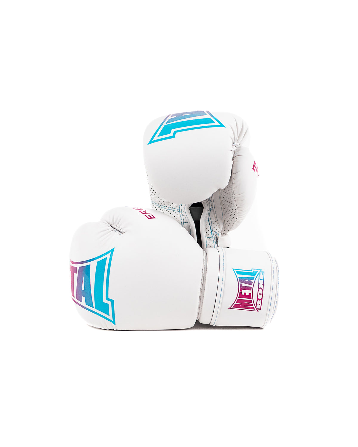 gants de boxe ergo 90 mma kick thai mousse ergonomique entrainement compétition sparring blanc rose bleu miami vibe